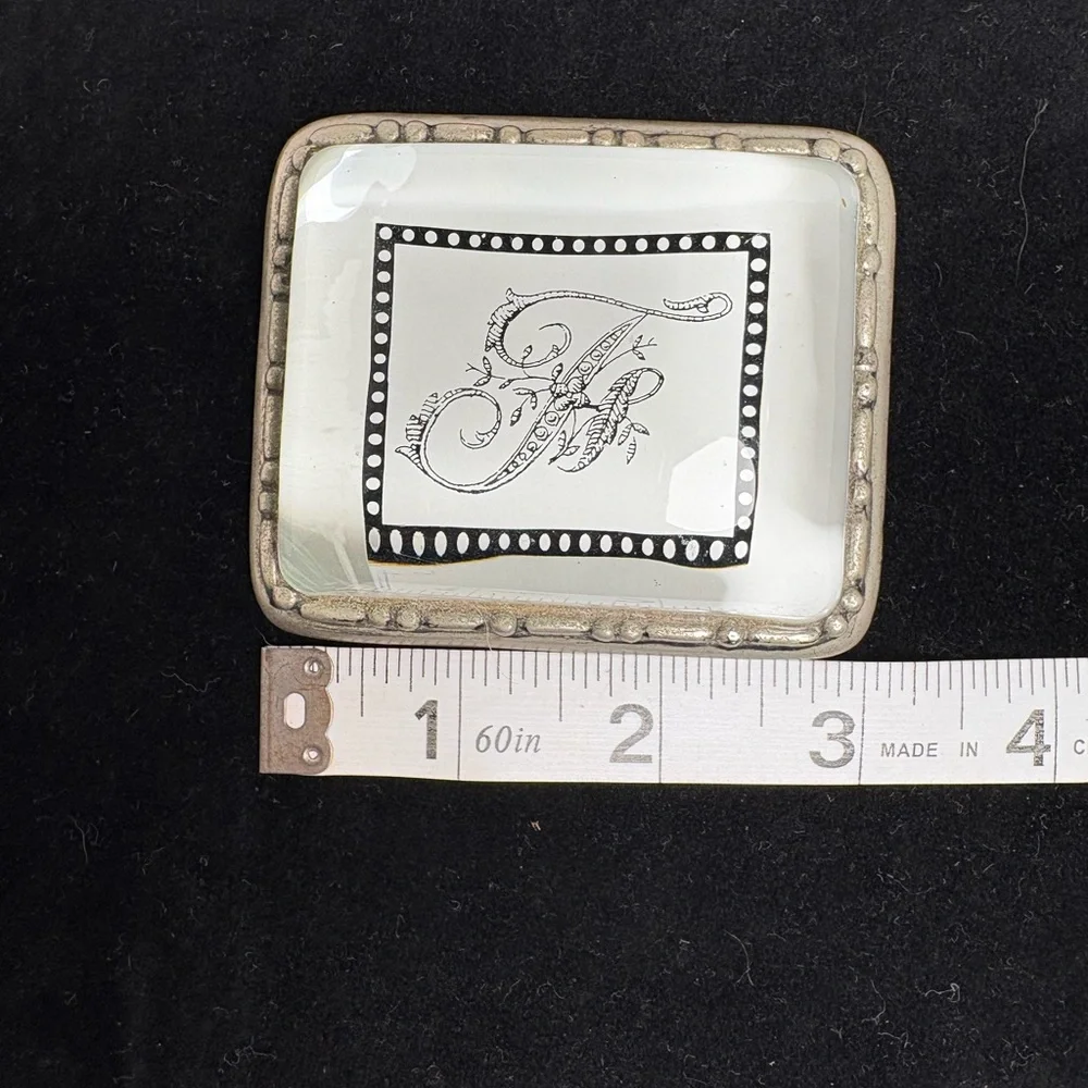 Mary Carol Home Collection Script “F”Monogram Initial Paper Weight